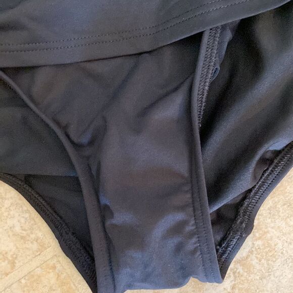 Land’s End Plus size full coverage control swim bottom ruched sides black 22W - Picture 6 of 6